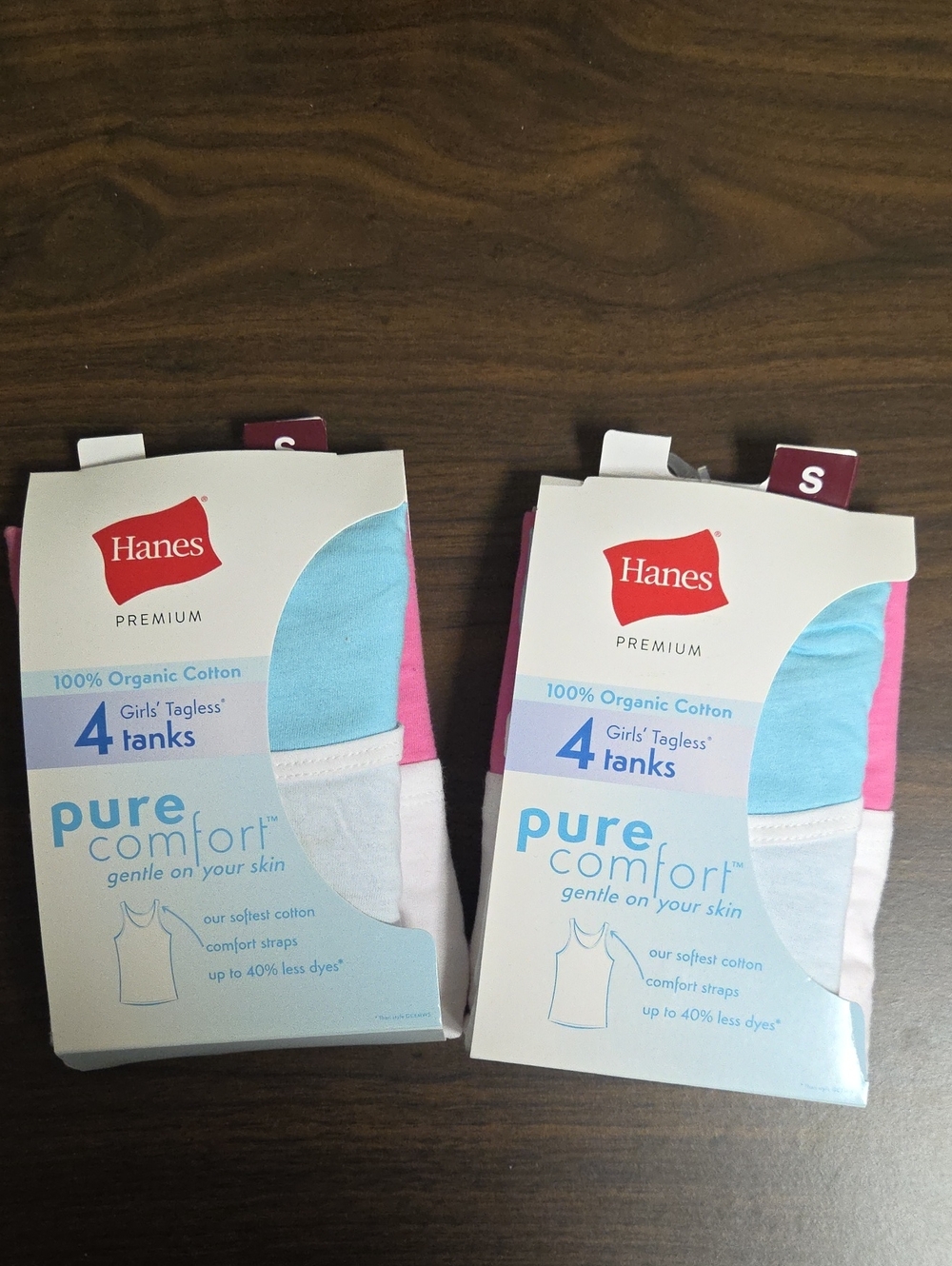 2 Packs of Hanes Girls' Tank Top Pack - Blue, Pink, White
